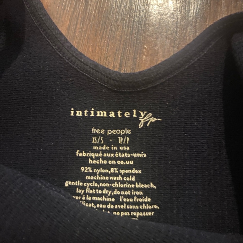 Free People Black Ribbed Tank